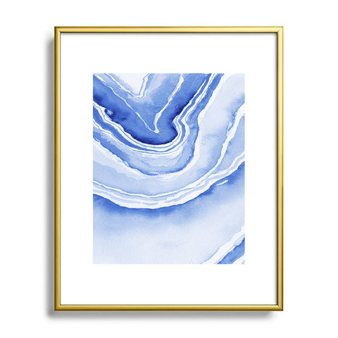 Laura Trevey Blue Lace Agate Metal Framed Art Print