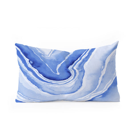 Laura Trevey Blue Lace Agate Oblong Throw Pillow