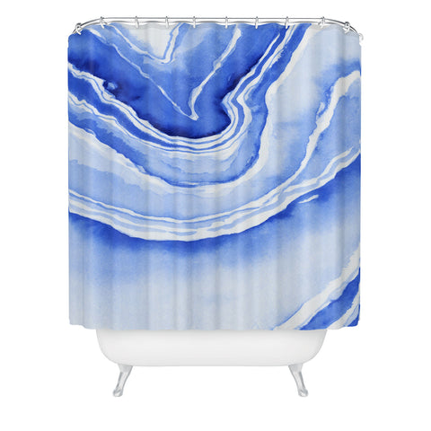 Laura Trevey Blue Lace Agate Shower Curtain