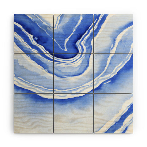 Laura Trevey Blue Lace Agate Wood Wall Mural