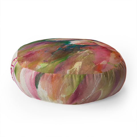 Laura Trevey Blushing Happy Floor Pillow Round