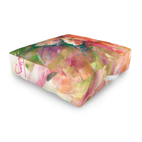 Laura Trevey Blushing Happy Outdoor Floor Cushion