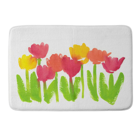 Laura Trevey Bright Tulips Memory Foam Bath Mat