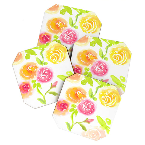 Laura Trevey Candy Colored Blooms Coaster Set