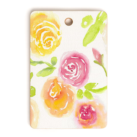 Laura Trevey Candy Colored Blooms Cutting Board Rectangle