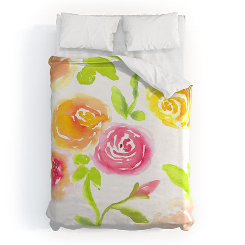 Laura Trevey Candy Colored Blooms Duvet Cover