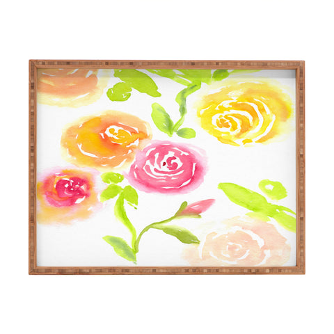 Laura Trevey Candy Colored Blooms Rectangular Tray