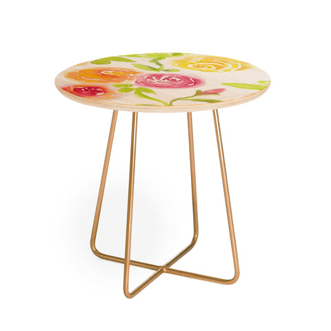Laura Trevey Candy Colored Blooms Round Side Table
