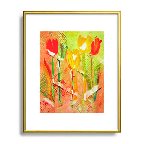Laura Trevey Citrus Tulips Metal Framed Art Print