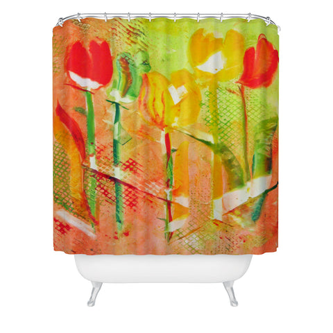 Laura Trevey Citrus Tulips Shower Curtain