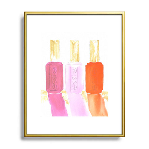 Laura Trevey Essie In Pink Metal Framed Art Print