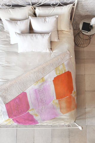 Laura Trevey Essie In Pink Fleece Throw Blanket