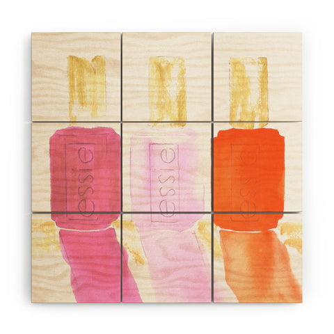 Laura Trevey Essie In Pink Wood Wall Mural