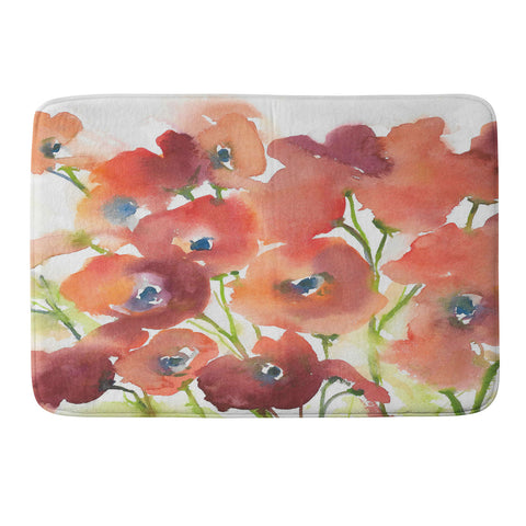 Laura Trevey Field Of Poppies Memory Foam Bath Mat