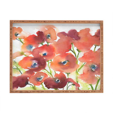 Laura Trevey Field Of Poppies Rectangular Tray