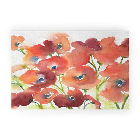 Laura Trevey Field Of Poppies Welcome Mat