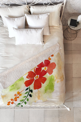 Laura Trevey First Bloom Fleece Throw Blanket