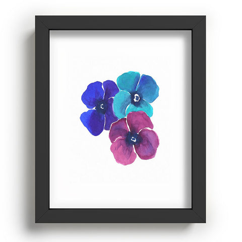 Laura Trevey Jewel Tone Pansies Recessed Framing Rectangle