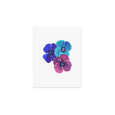 Laura Trevey Jewel Tone Pansies Art Print