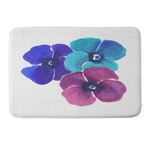 Laura Trevey Jewel Tone Pansies Memory Foam Bath Mat