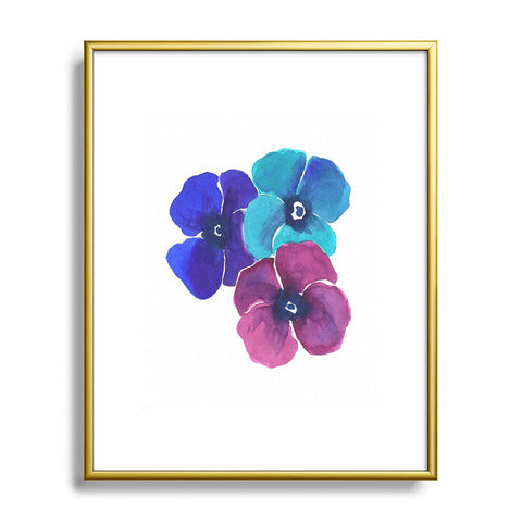 Laura Trevey Jewel Tone Pansies Metal Framed Art Print