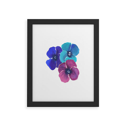 Laura Trevey Jewel Tone Pansies Framed Art Print