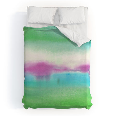 Laura Trevey lime and fuschia Duvet Cover