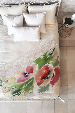 Laura Trevey Melon Choly Tropics Fleece Throw Blanket