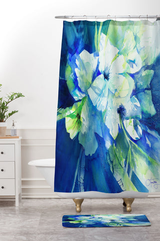 Laura Trevey Midnight Garden Shower Curtain And Mat