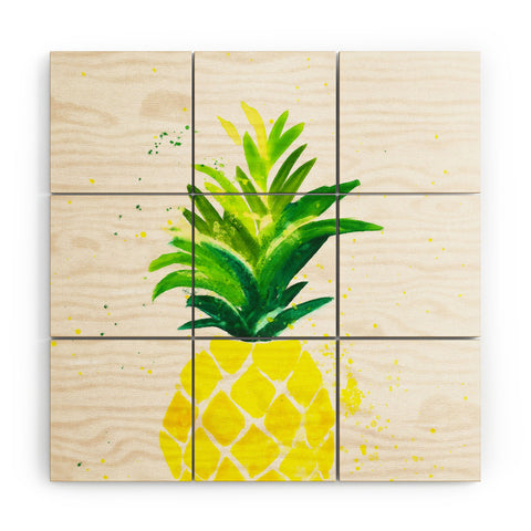 Laura Trevey Pineapple Sunshine Wood Wall Mural