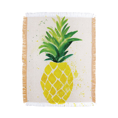 Laura Trevey Pineapple Sunshine Throw Blanket