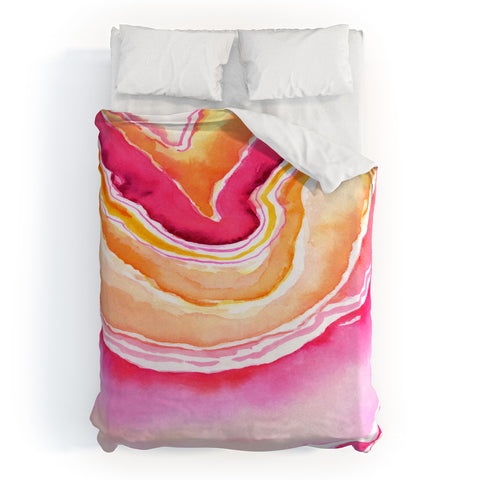 Laura Trevey Pink Agate Duvet Cover
