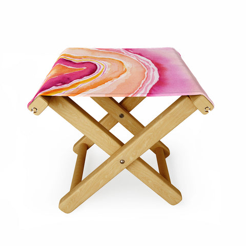 Laura Trevey Pink Agate Folding Stool