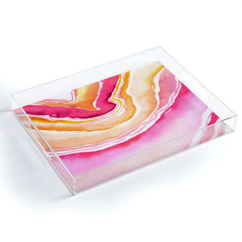 Laura Trevey Pink Agate Acrylic Tray