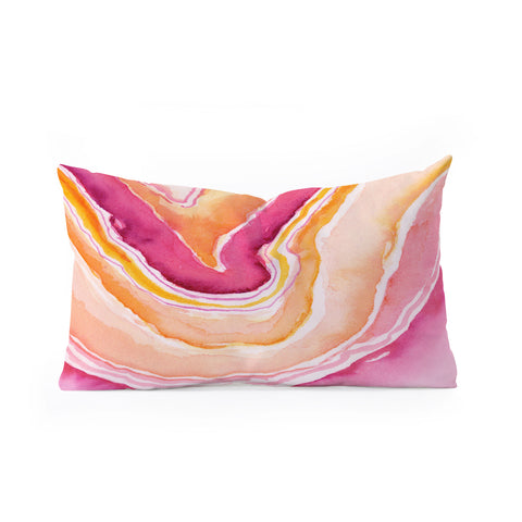Laura Trevey Pink Agate Oblong Throw Pillow