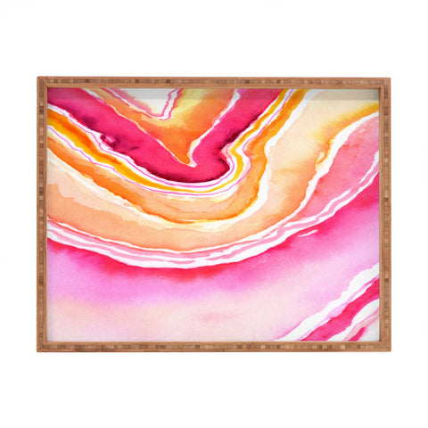 Laura Trevey Pink Agate Rectangular Tray