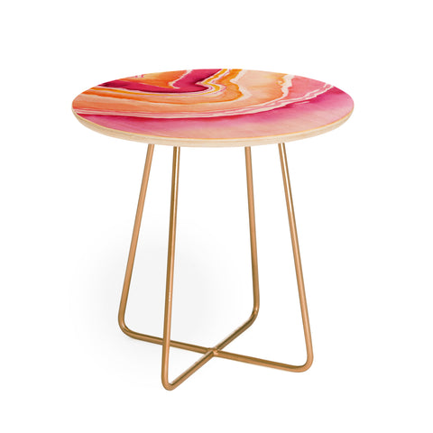 Laura Trevey Pink Agate Round Side Table