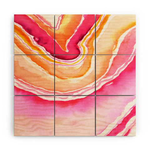 Laura Trevey Pink Agate Wood Wall Mural