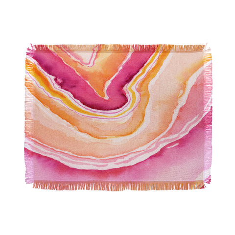 Laura Trevey Pink Agate Throw Blanket