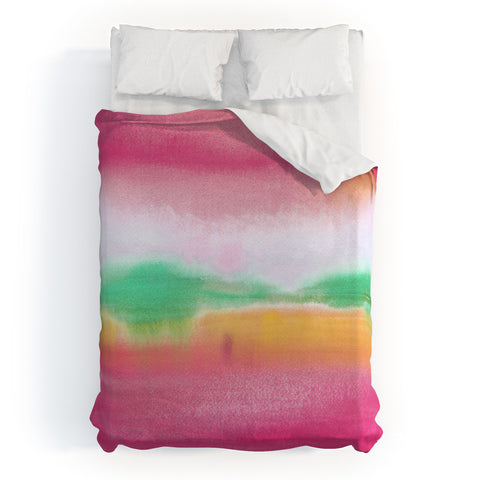 Laura Trevey Pink and Gold Glow Duvet Cover