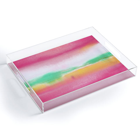 Laura Trevey Pink and Gold Glow Acrylic Tray