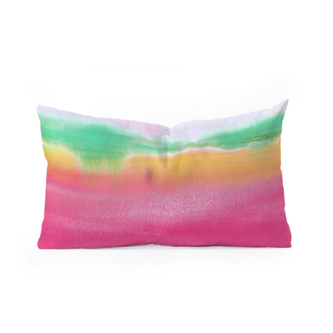 Laura Trevey Pink and Gold Glow Oblong Throw Pillow