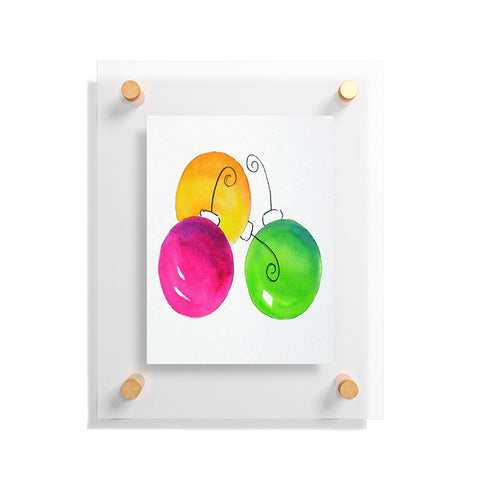 Laura Trevey Pink And Green Holiday Floating Acrylic Print