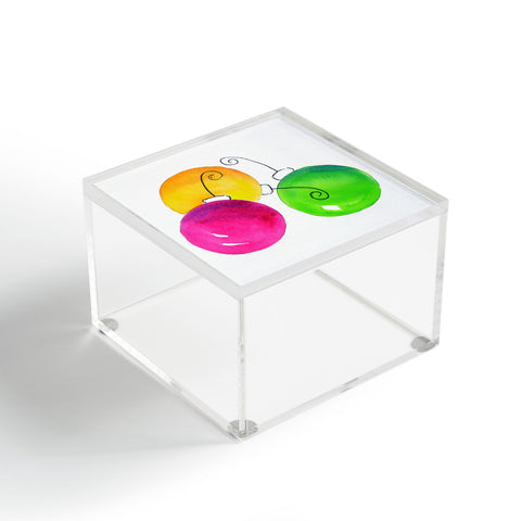 Laura Trevey Pink And Green Holiday Acrylic Box