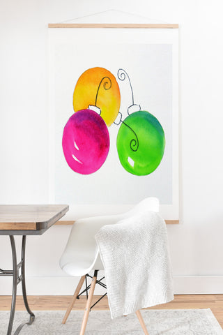 Laura Trevey Pink And Green Holiday Art Print And Hanger