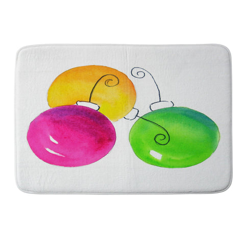 Laura Trevey Pink And Green Holiday Memory Foam Bath Mat