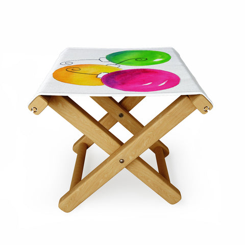 Laura Trevey Pink And Green Holiday Folding Stool