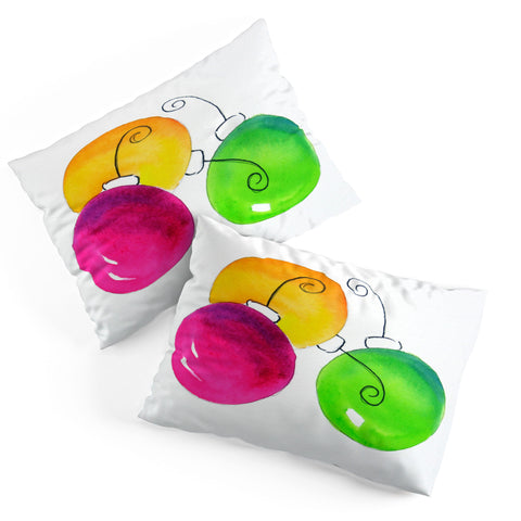 Laura Trevey Pink And Green Holiday Pillow Shams