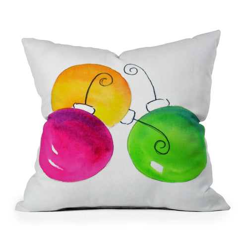 Laura Trevey Pink And Green Holiday Throw Pillow