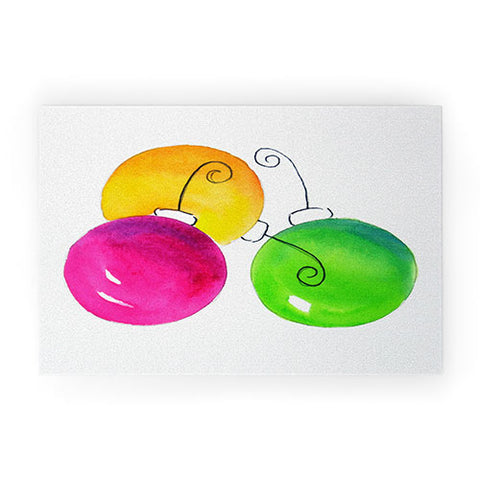 Laura Trevey Pink And Green Holiday Welcome Mat